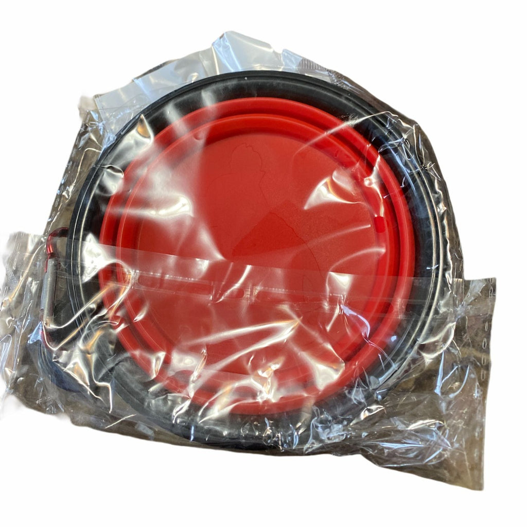 Collapsible Silicone Pet Travel Bowl Red Portable Lightweight Feeding Dish