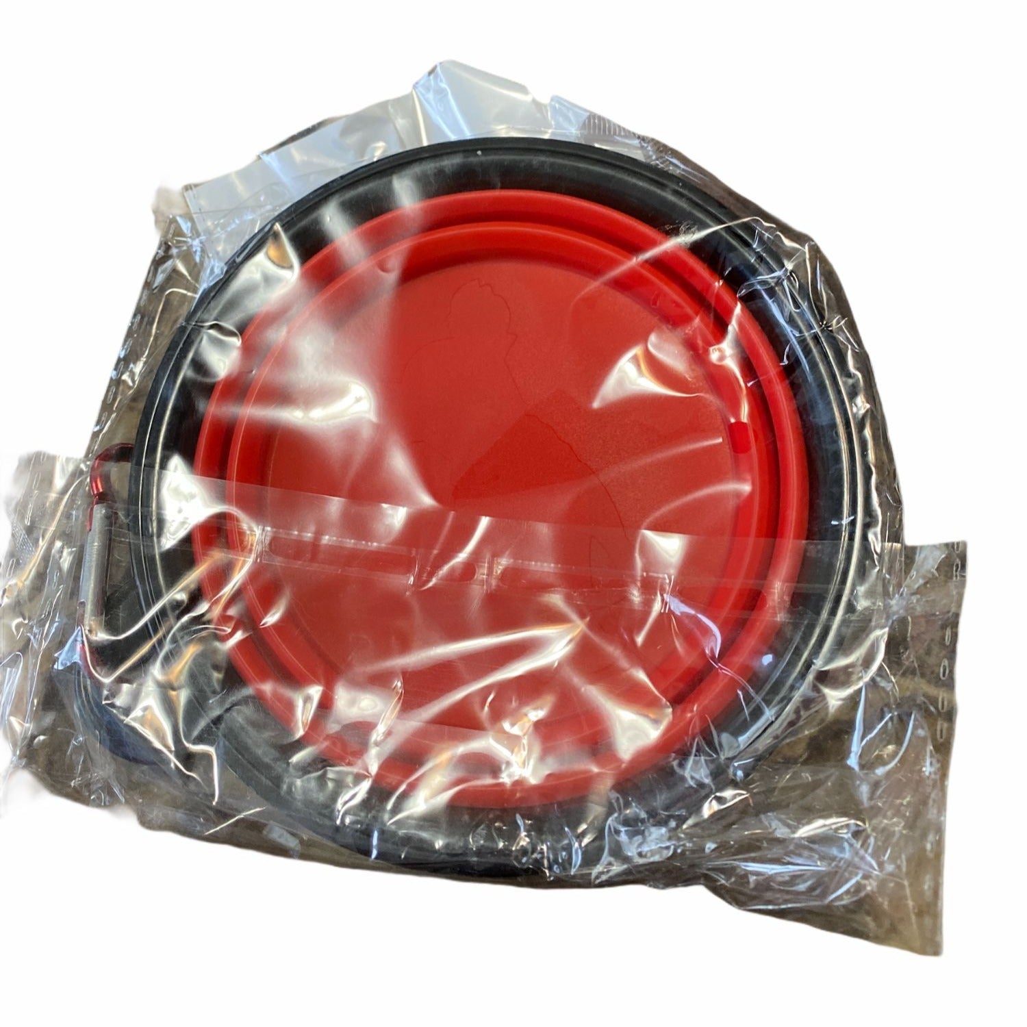 Collapsible Silicone Pet Travel Bowl Red Portable Lightweight Feeding Dish