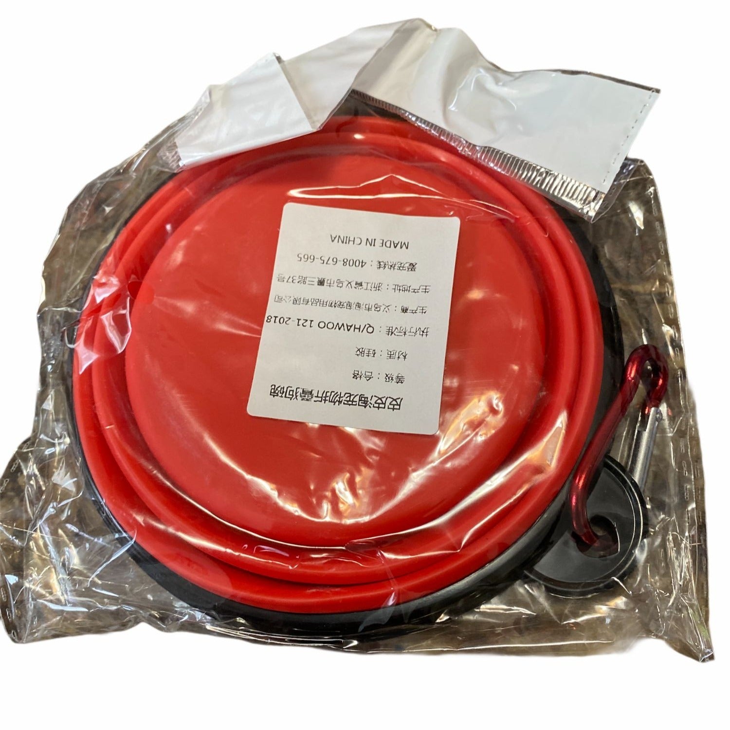 Collapsible Silicone Pet Travel Bowl Red Portable Lightweight Feeding Dish