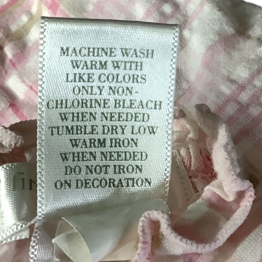 First Moments Layette Girls Sleeveless Top 3-6M Pink Plaid Ruffle Butterfly Floral