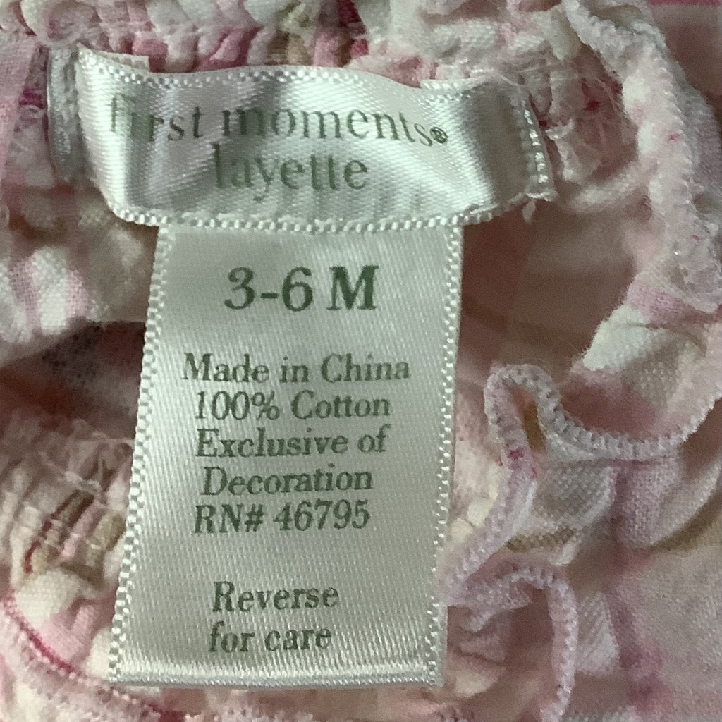 First Moments Layette Girls Sleeveless Top 3-6M Pink Plaid Ruffle Butterfly Floral