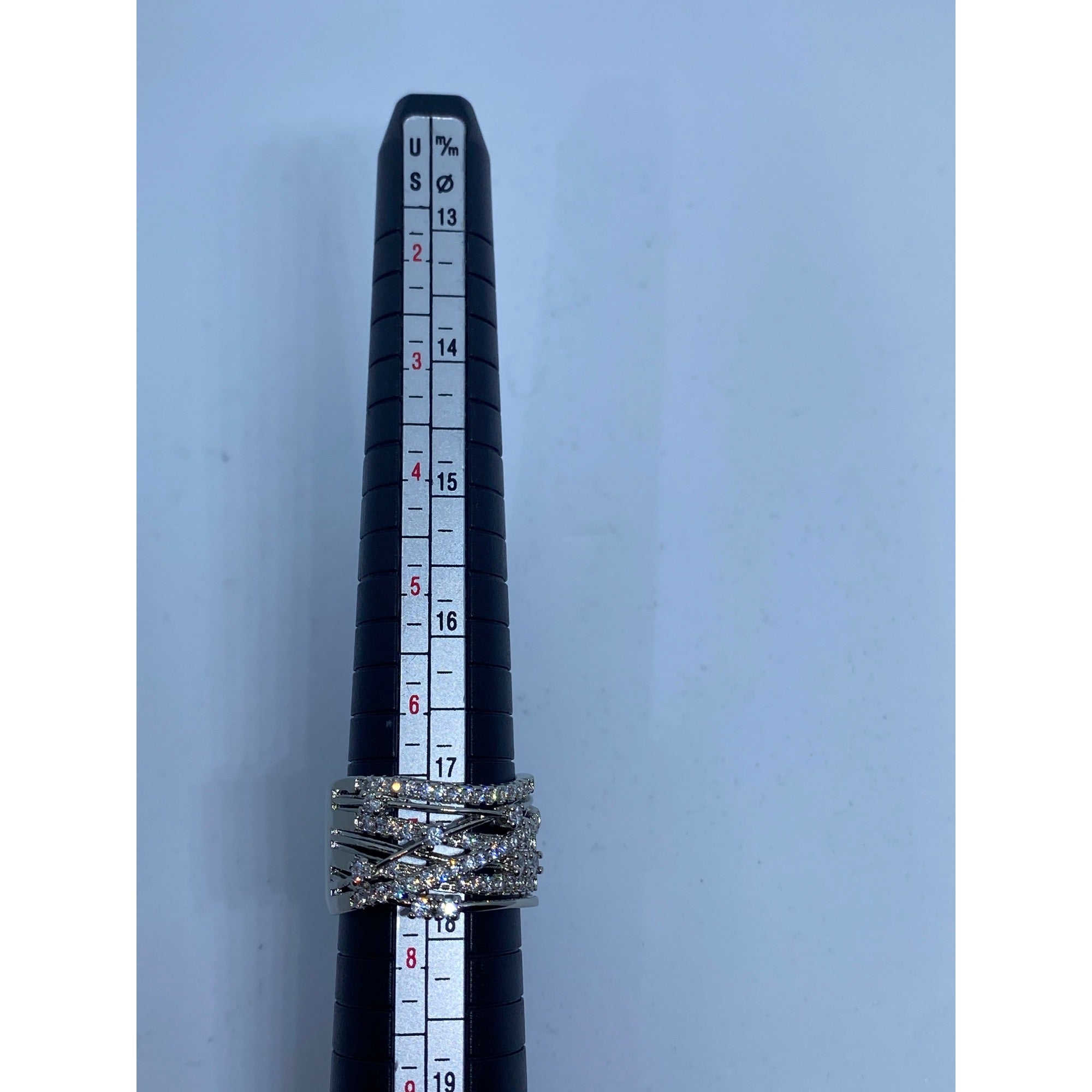 Fashion Women Color Separation Gold Wedding Engagement Floral Ring (White, 7)