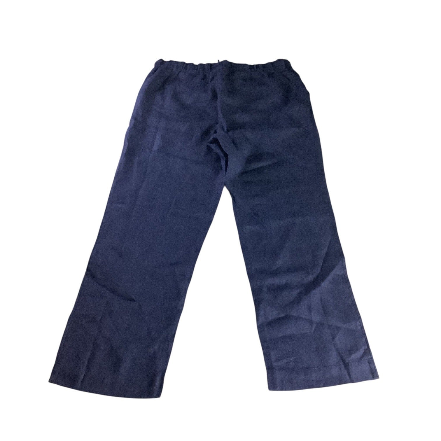 Charter Club Women’s Petite Linen Pants Intrepid Blue Size PL Elastic Waistband