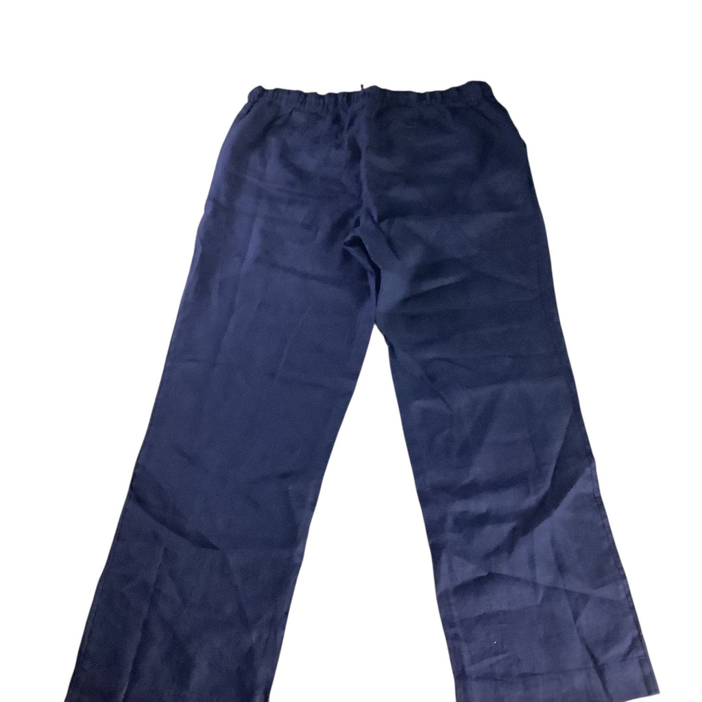 Charter Club Women’s Petite Linen Pants Intrepid Blue Size PL Elastic Waistband