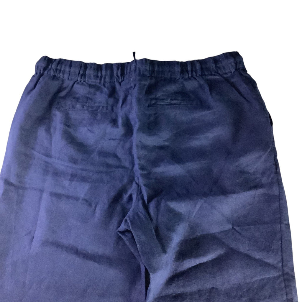 Charter Club Women’s Petite Linen Pants Intrepid Blue Size PL Elastic Waistband