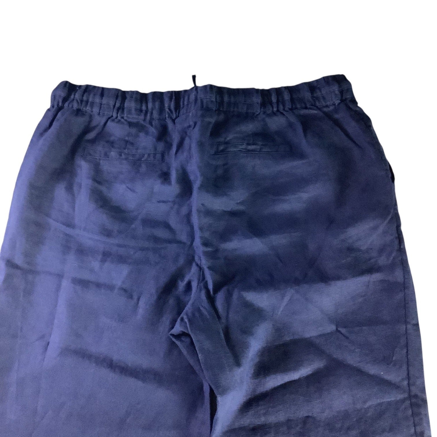 Charter Club Women’s Petite Linen Pants Intrepid Blue Size PL Elastic Waistband