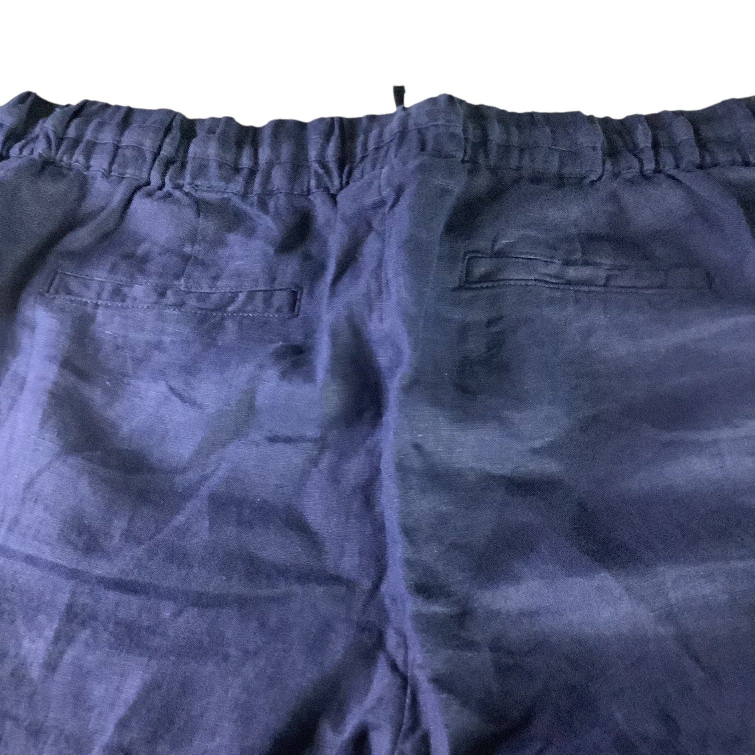 Charter Club Women’s Petite Linen Pants Intrepid Blue Size PL Elastic Waistband