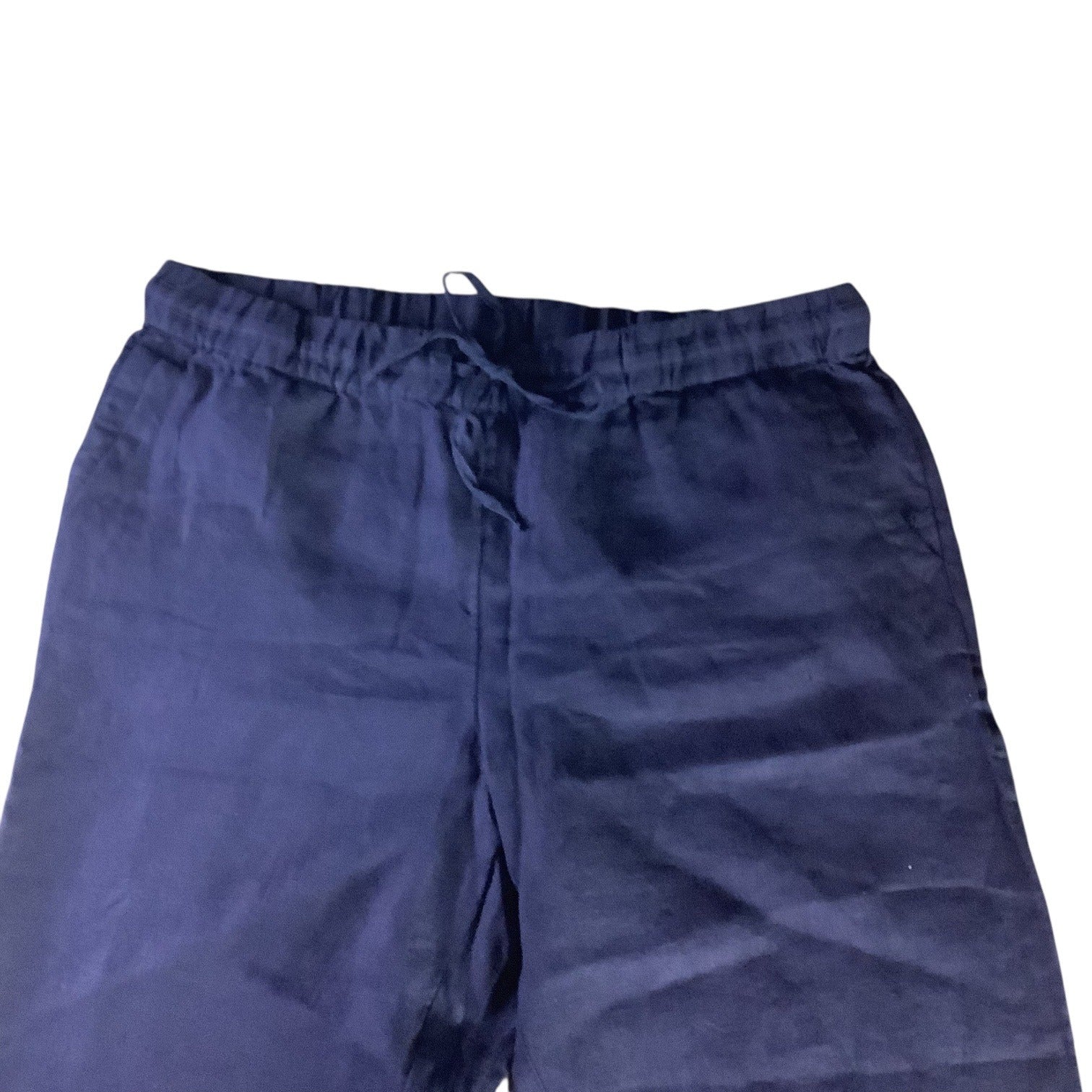 Charter Club Women’s Petite Linen Pants Intrepid Blue Size PL Elastic Waistband