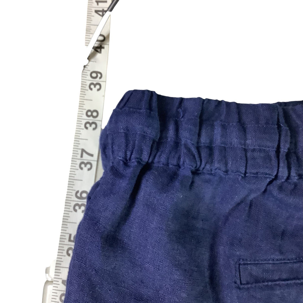 Charter Club Women’s Petite Linen Pants Intrepid Blue Size PL Elastic Waistband
