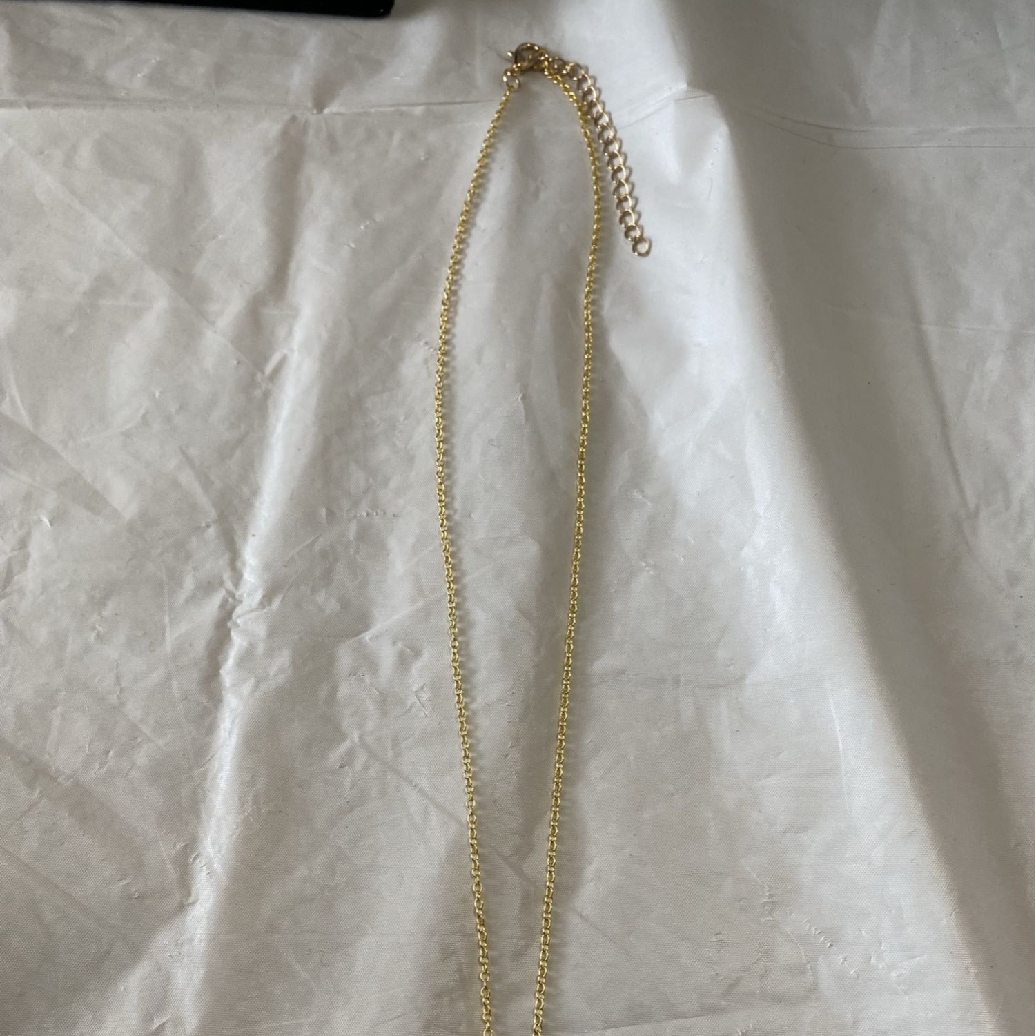 Golden Lock & Key Pendant Necklace Rhinestone Gold Chain For Women