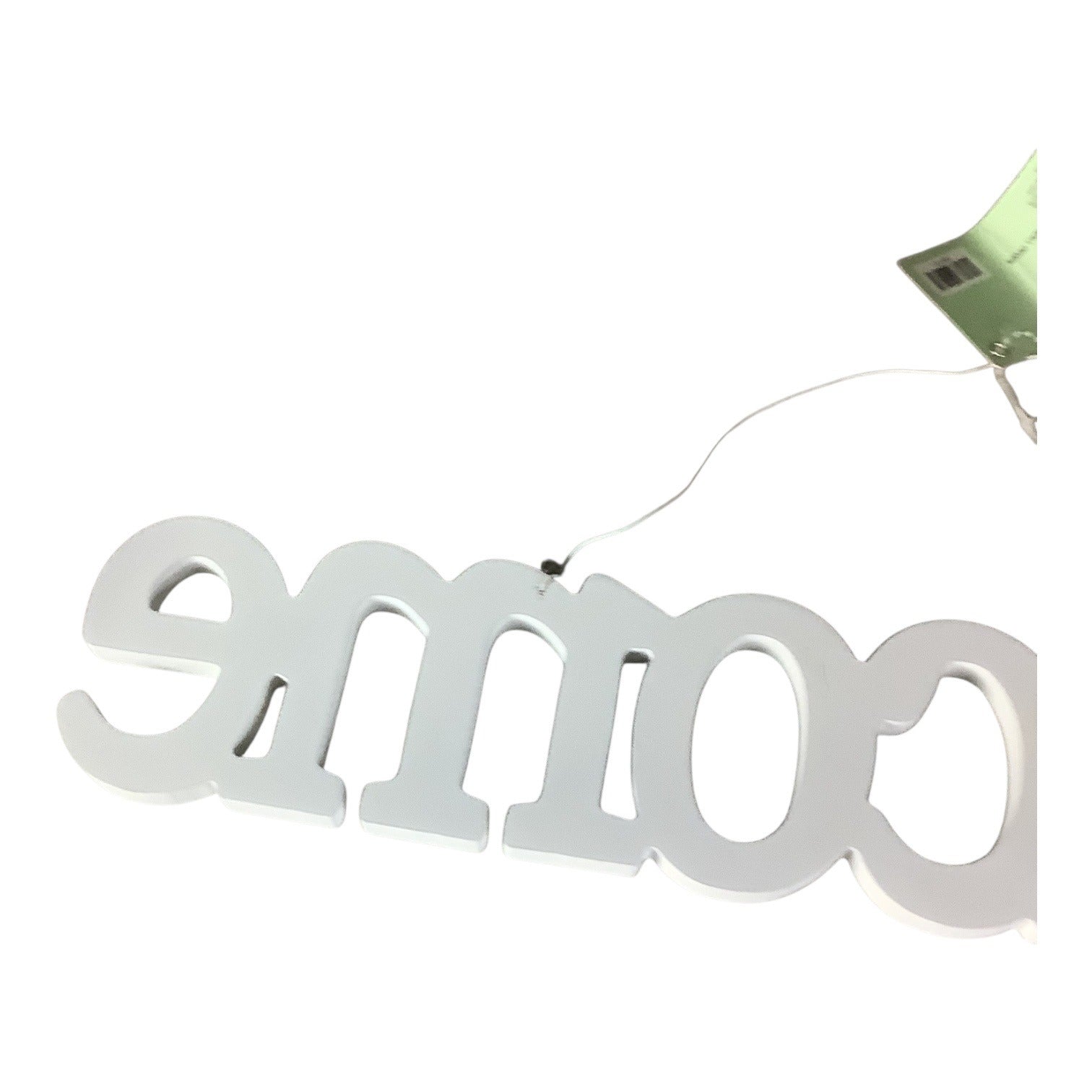 The Spring Shop White Glitter Welcome Sign Home Wall Decor Hanging Door Plaque