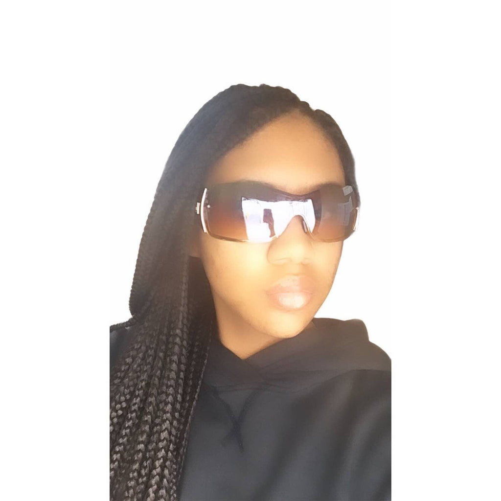 Womens Oversized Fashion Sunglasses Brown Frame Gradient Lenses UV400 Protection