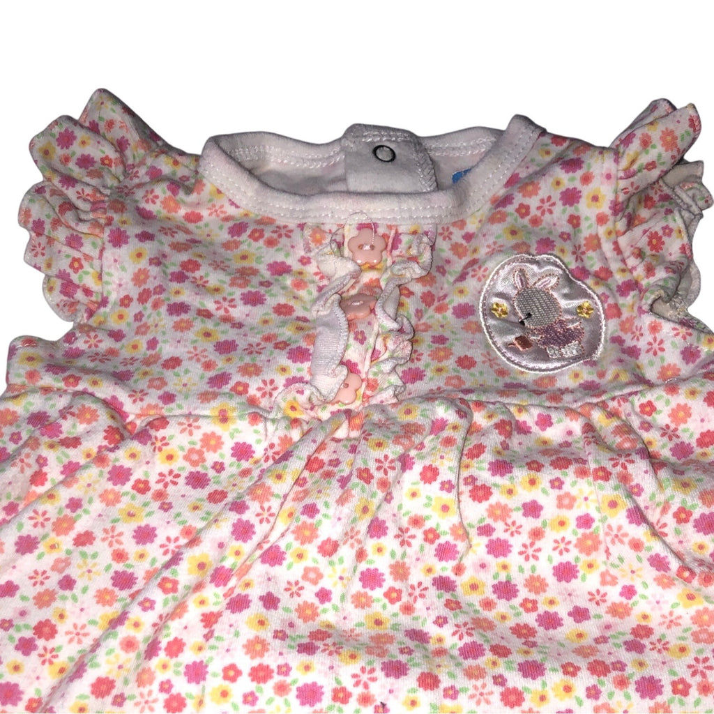 Baby Girls Rompers 2 Pc Set Carters & Bon Bébé 0-3 Mo Floral Leopard Cotton