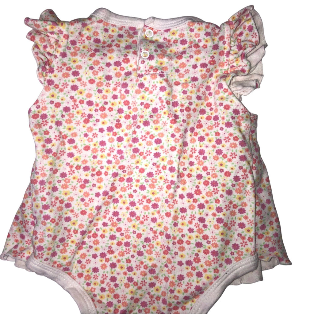 Baby Girls Rompers 2 Pc Set Carters & Bon Bébé 0-3 Mo Floral Leopard Cotton