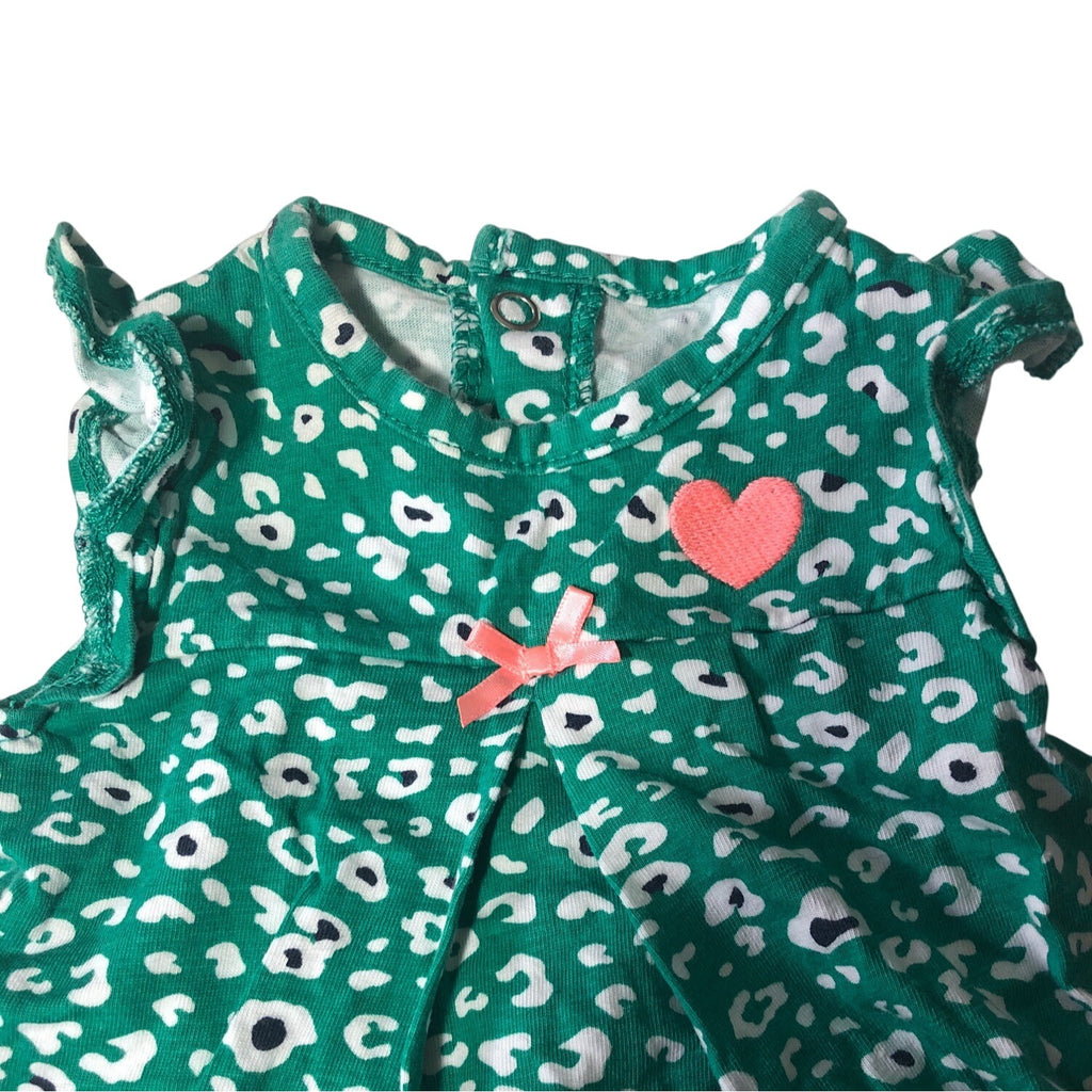 Baby Girls Rompers 2 Pc Set Carters & Bon Bébé 0-3 Mo Floral Leopard Cotton