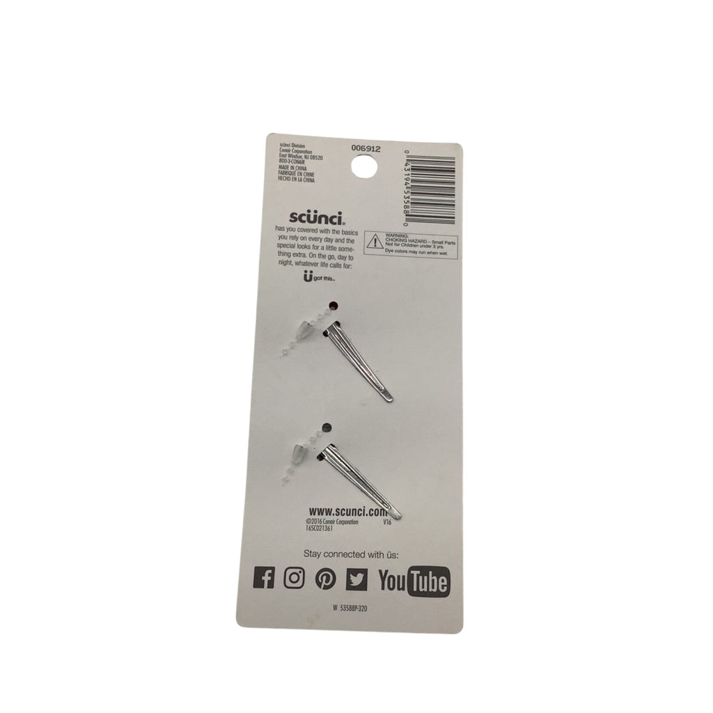 Scunci Christmas Glitter Hair Clips 2pcs Red & Green Holiday Accessories Bow