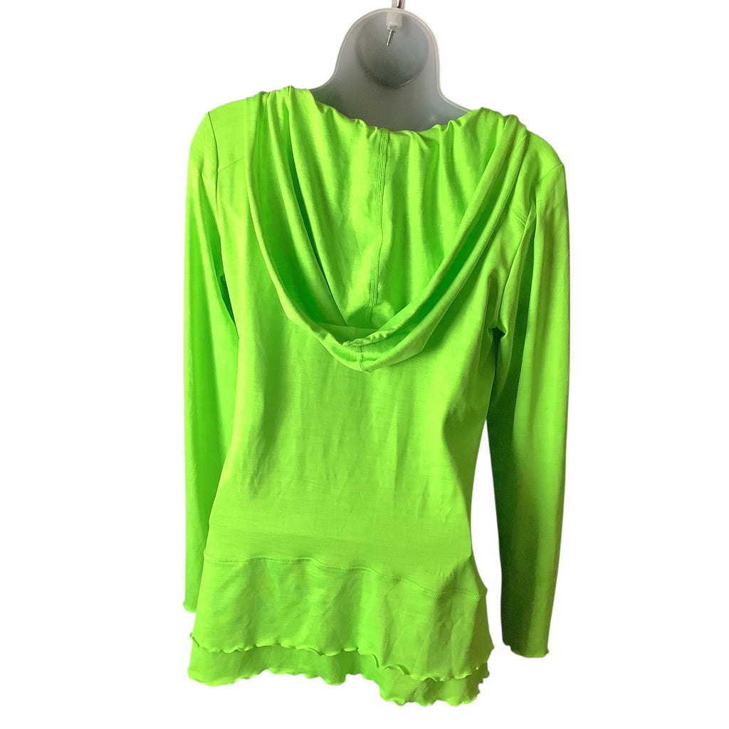 Calvin Klein Performance Quick Dry Womens Green Hooded Long Sleeve Ruched Top M