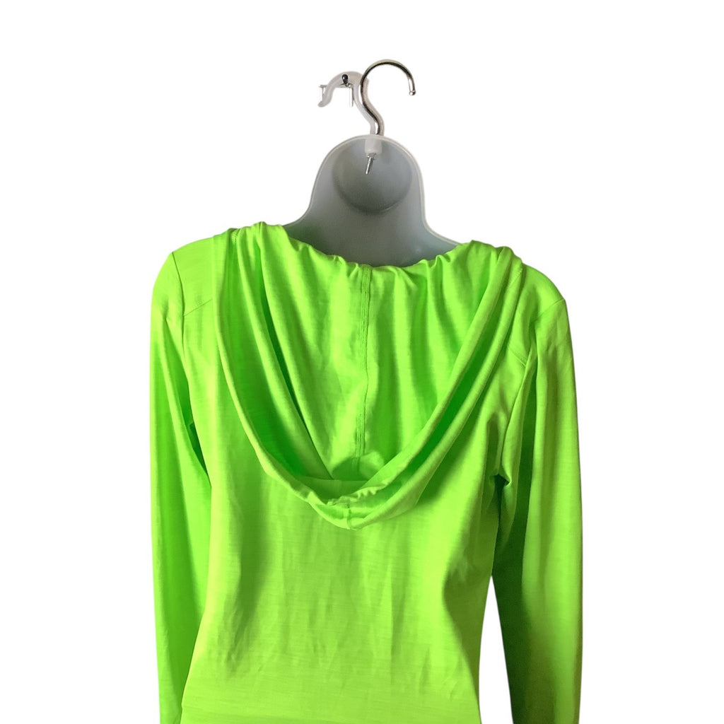Calvin Klein Performance Quick Dry Womens Green Hooded Long Sleeve Ruched Top M