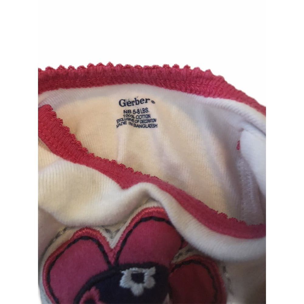 Baby Girl NB 2 Pc Outfit Pink & White Cotton Flower Print Mix Lot Pants T-shirt