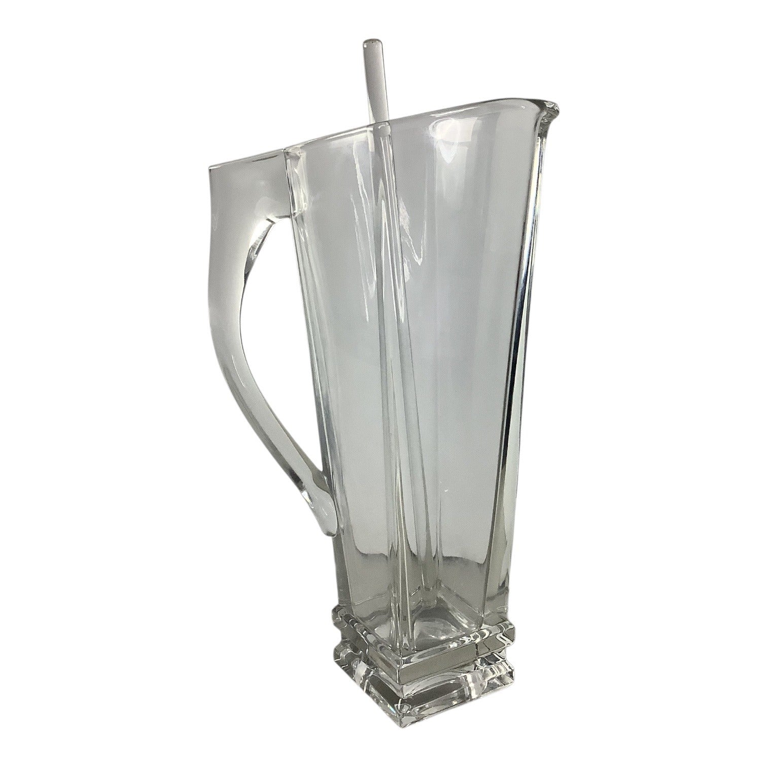 Crystal Martini Pitcher Quattro Design With Stirrer 11.5" Tall Elegant
