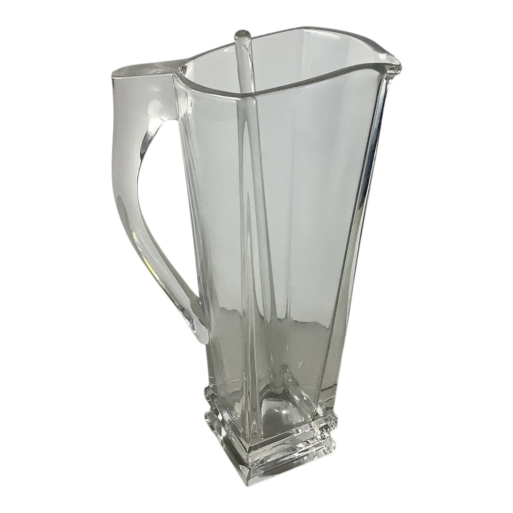 Crystal Martini Pitcher Quattro Design With Stirrer 11.5" Tall Elegant