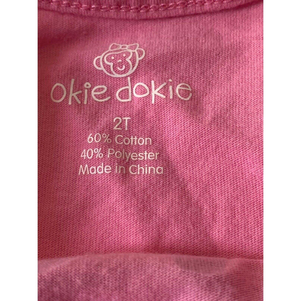 Okie Dokie Toddler Girls Long Sleeve Pink Shirt "Moms Favorite Lil Genius" 2T