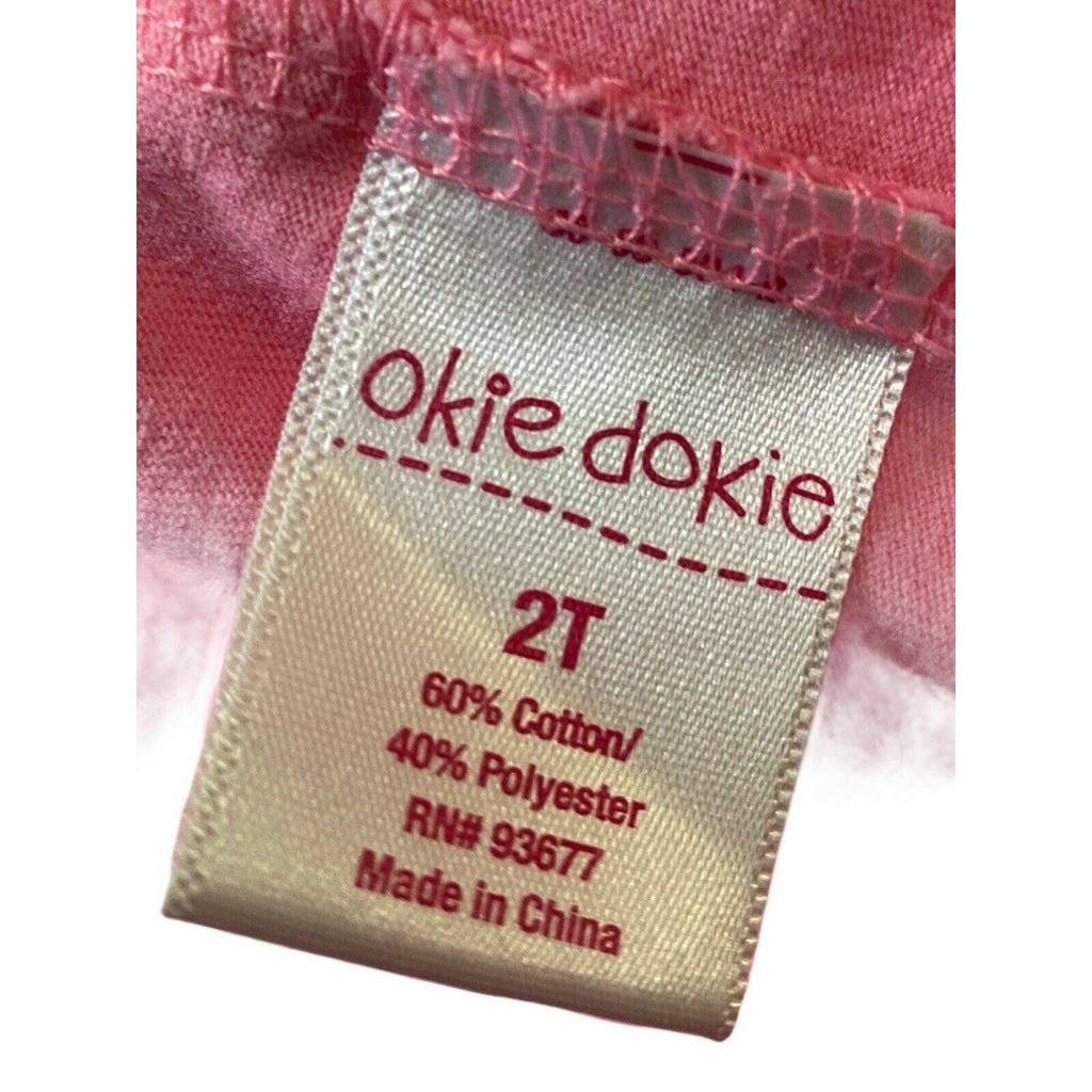 Okie Dokie Toddler Girls Long Sleeve Pink Shirt "Moms Favorite Lil Genius" 2T