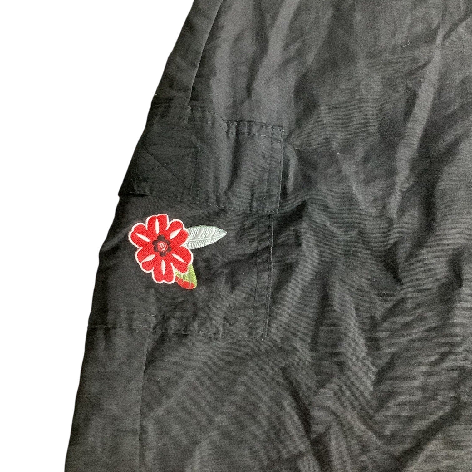 Vintage No Boundaries Black Wrap Skirt Girls Size L 11/13 Floral Embroidery