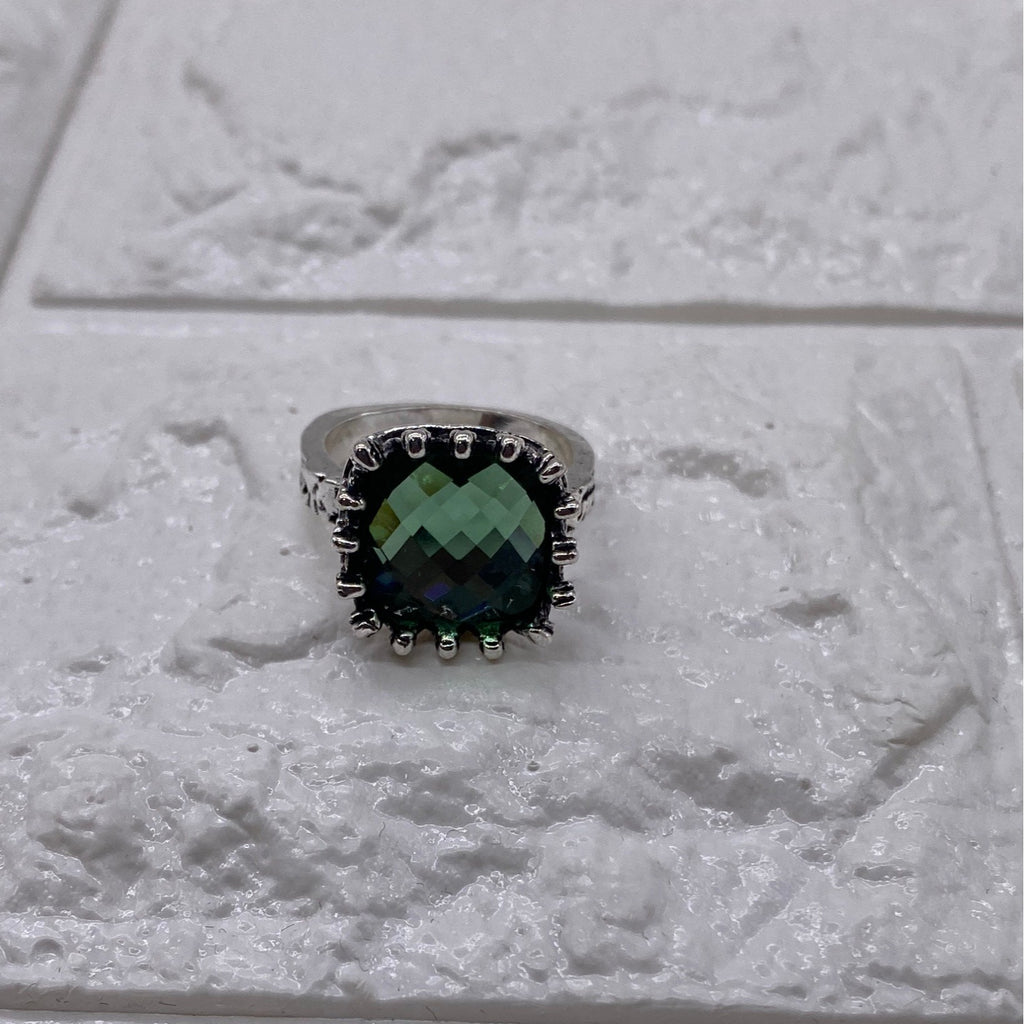 Princess Green Moonstone Gemstone 925 Silver Plated Ring Sz 7 Wedding Engagement