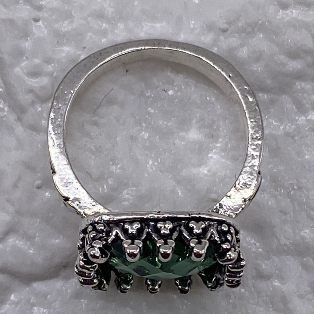 Princess Green Moonstone Gemstone 925 Silver Plated Ring Sz 7 Wedding Engagement