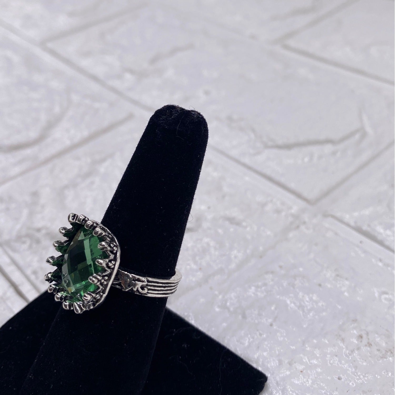 Princess Green Moonstone Gemstone 925 Silver Plated Ring Sz 7 Wedding Engagement