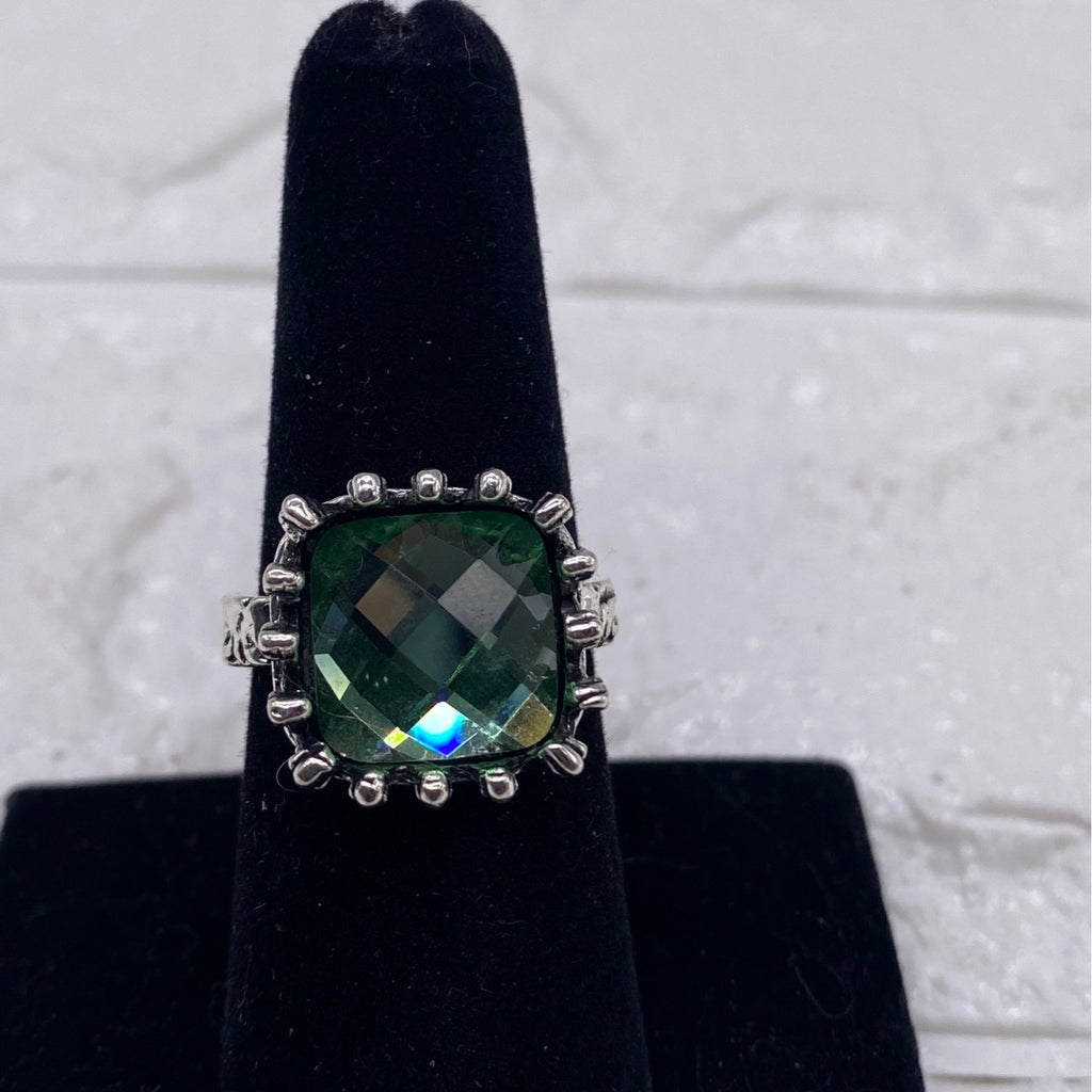 Princess Green Moonstone Gemstone 925 Silver Plated Ring Sz 7 Wedding Engagement