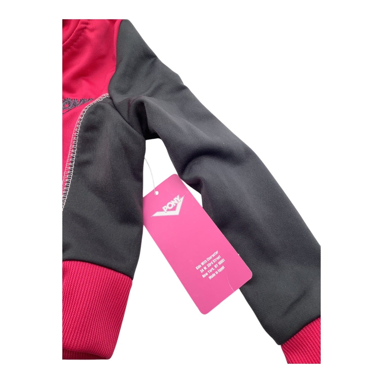 Pony Baby Girl 12M Sweatsuit Pink & Black Hoodie Pants Set Polyester Graphic