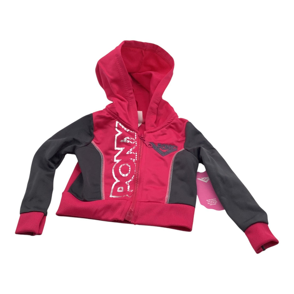 Pony Baby Girl 12M Sweatsuit Pink & Black Hoodie Pants Set Polyester Graphic