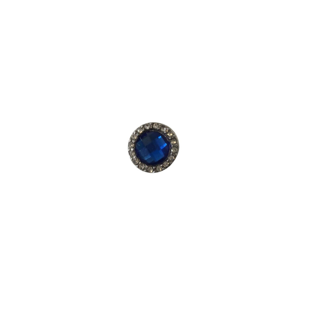 European Silver Plated Charm Bead With Blue Crystal Accent Jewelry