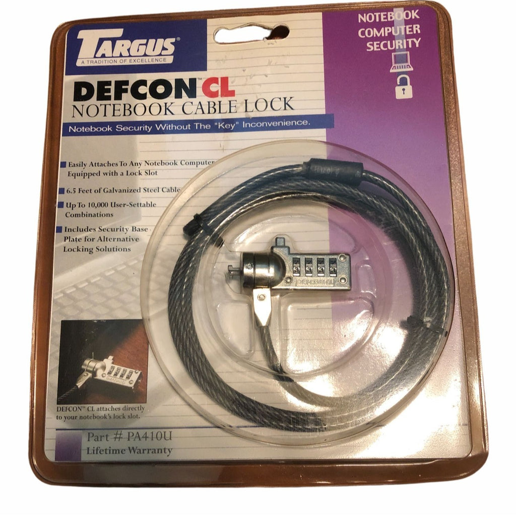 Targus Defcon CL Notebook Cable Lock PA410U 6.5ftl Security Anti Theft Device