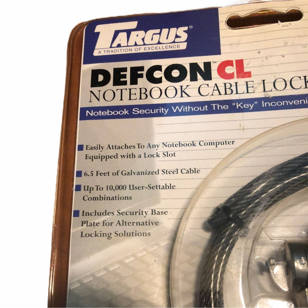 Targus Defcon CL Notebook Cable Lock PA410U 6.5ftl Security Anti Theft Device