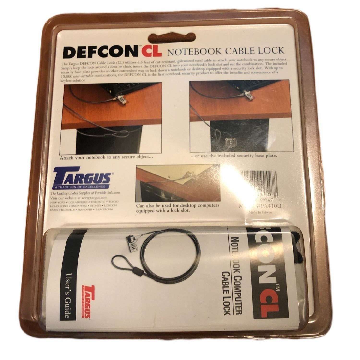 Targus Defcon CL Notebook Cable Lock PA410U 6.5ftl Security Anti Theft Device