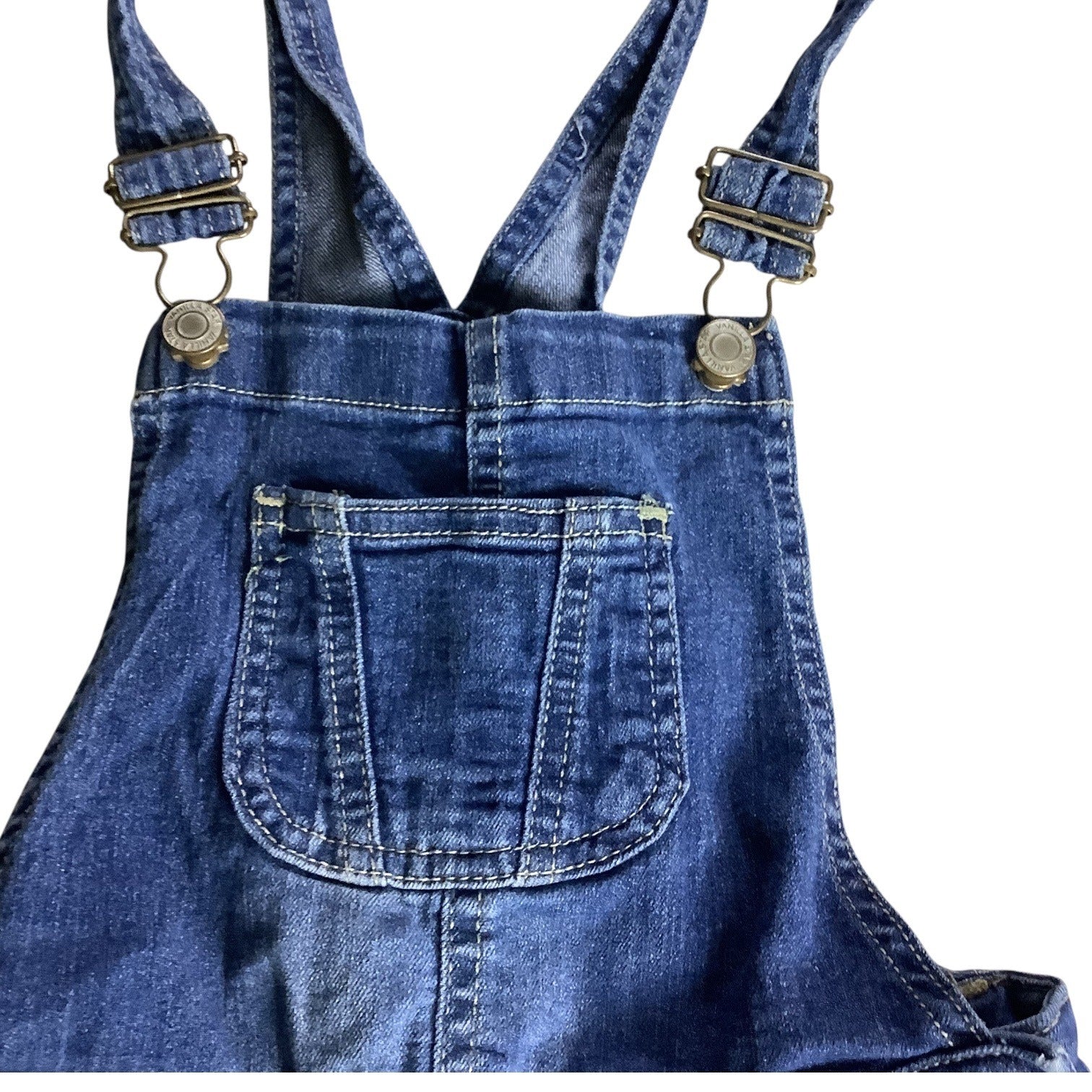 Vanilla Star Girls Denim Shortalls Adjustable Size 8 Jean Bib Overalls Pockets