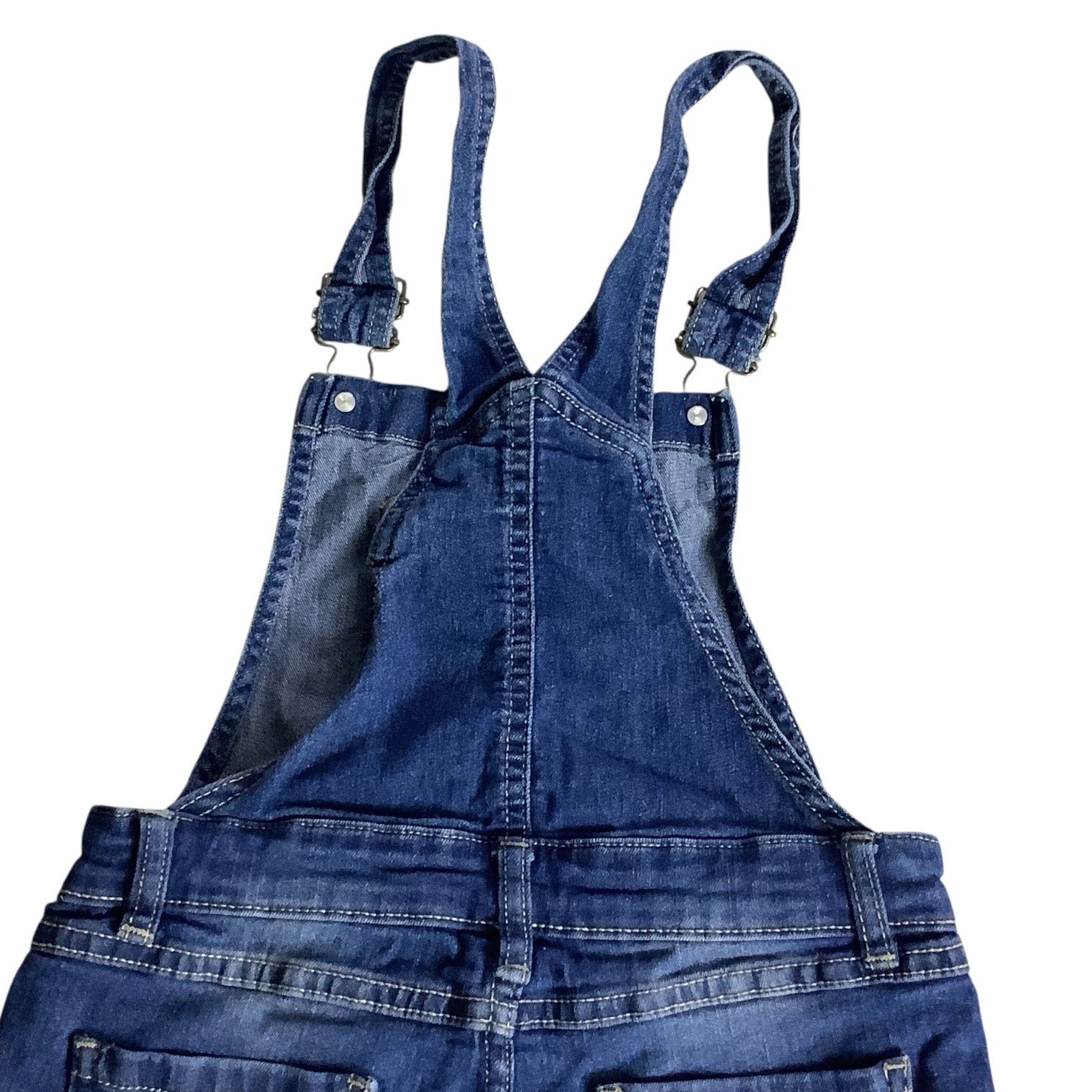 Vanilla Star Girls Denim Shortalls Adjustable Size 8 Jean Bib Overalls Pockets