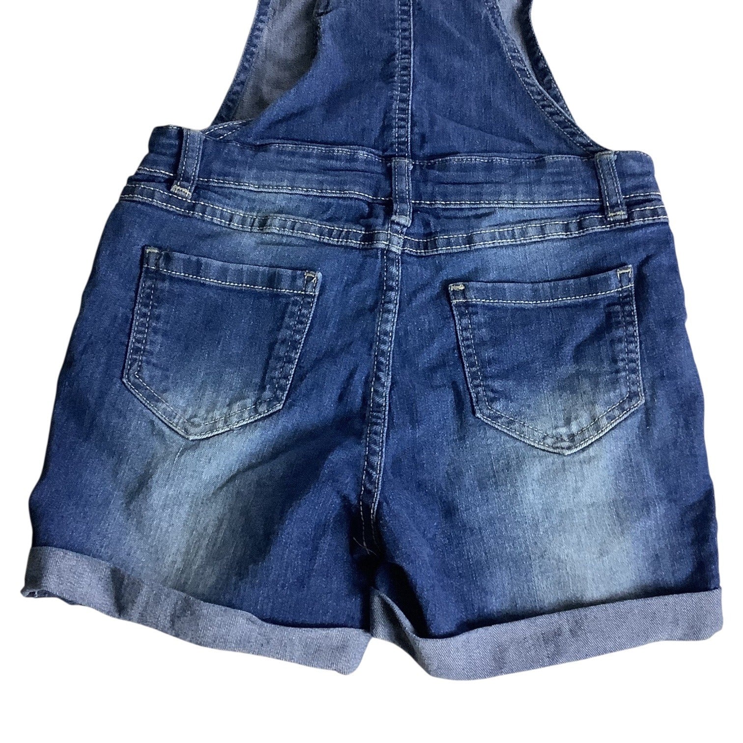 Vanilla Star Girls Denim Shortalls Adjustable Size 8 Jean Bib Overalls Pockets