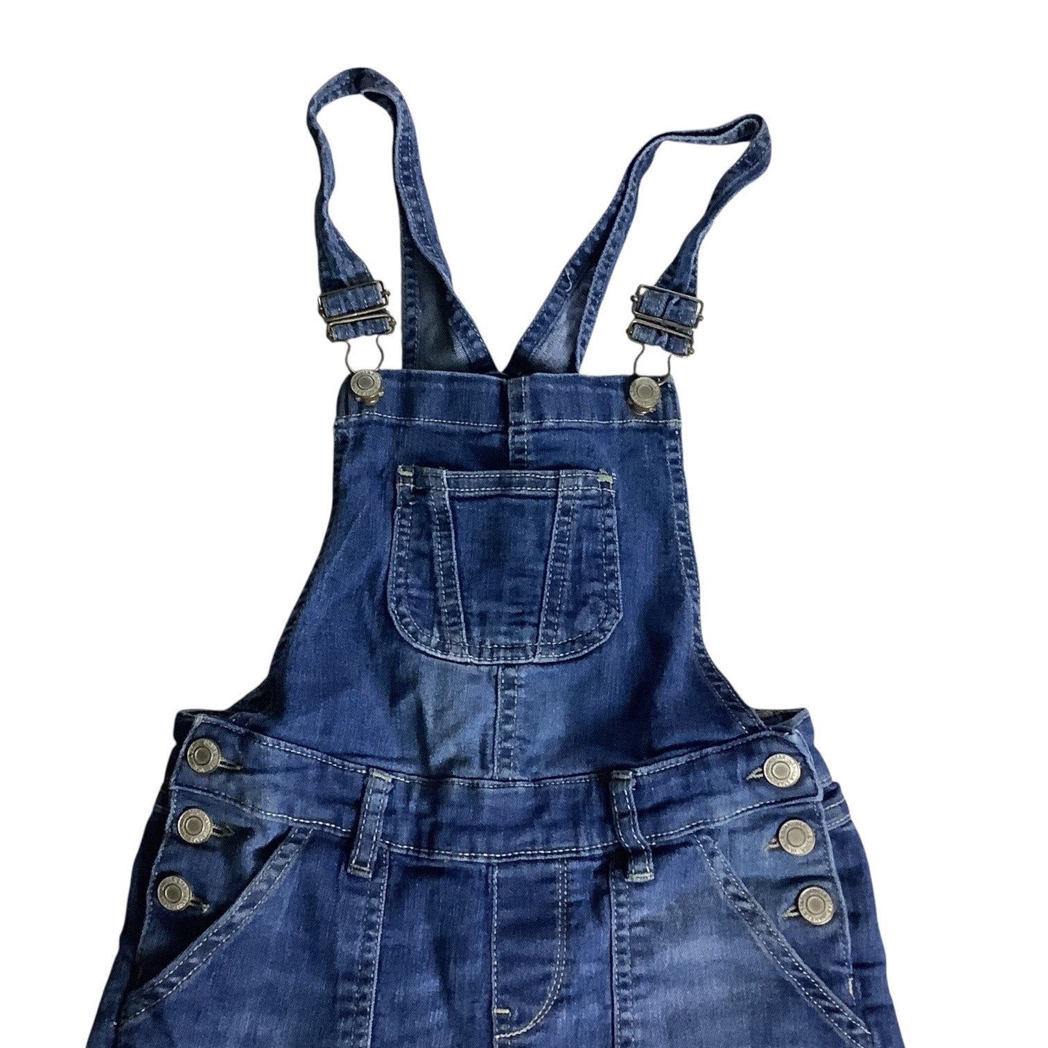 Vanilla Star Girls Denim Shortalls Adjustable Size 8 Jean Bib Overalls Pockets