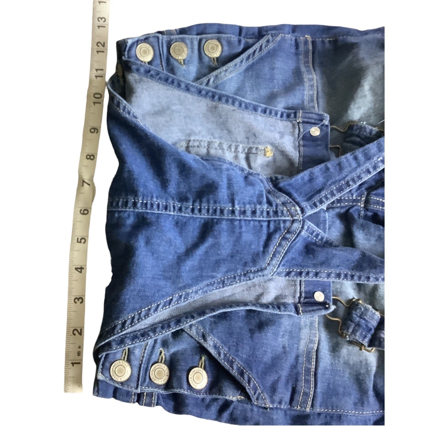 Vanilla Star Girls Denim Shortalls Adjustable Size 8 Jean Bib Overalls Pockets