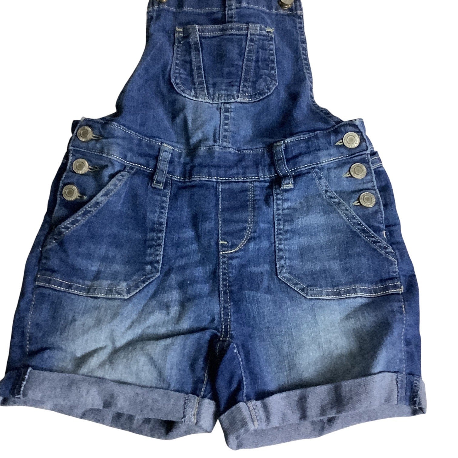 Vanilla Star Girls Denim Shortalls Adjustable Size 8 Jean Bib Overalls Pockets
