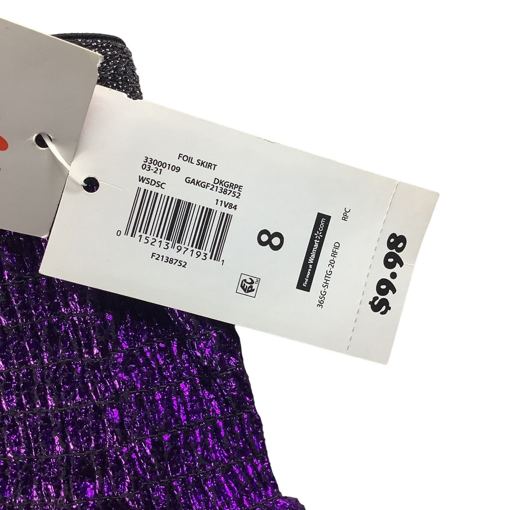 Garanimals Girls Foil Tiered Skirt Metallic Purple Size 8 Elastic Waistband
