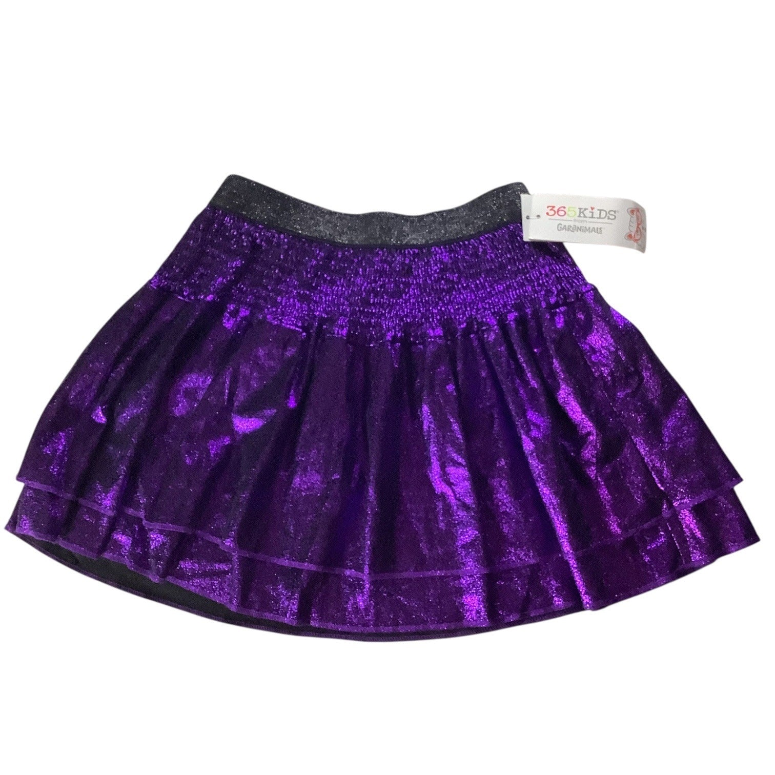 Garanimals Girls Foil Tiered Skirt Metallic Purple Size 8 Elastic Waistband