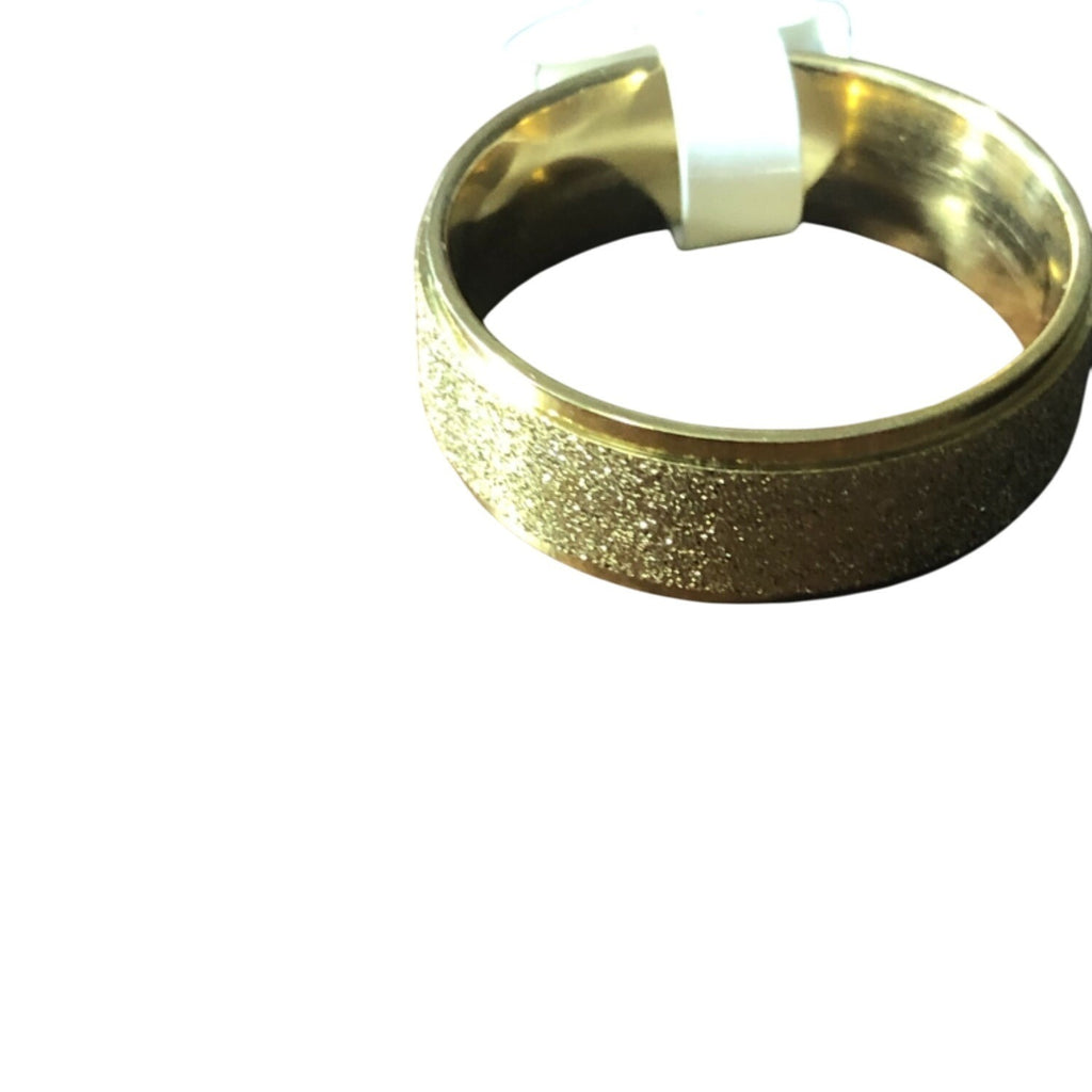 Matte Gold Stainless Steel Ring Unisex With Subtle Glitter Finish Comfortable Fit Durable & Modern Design Includes Gift Box