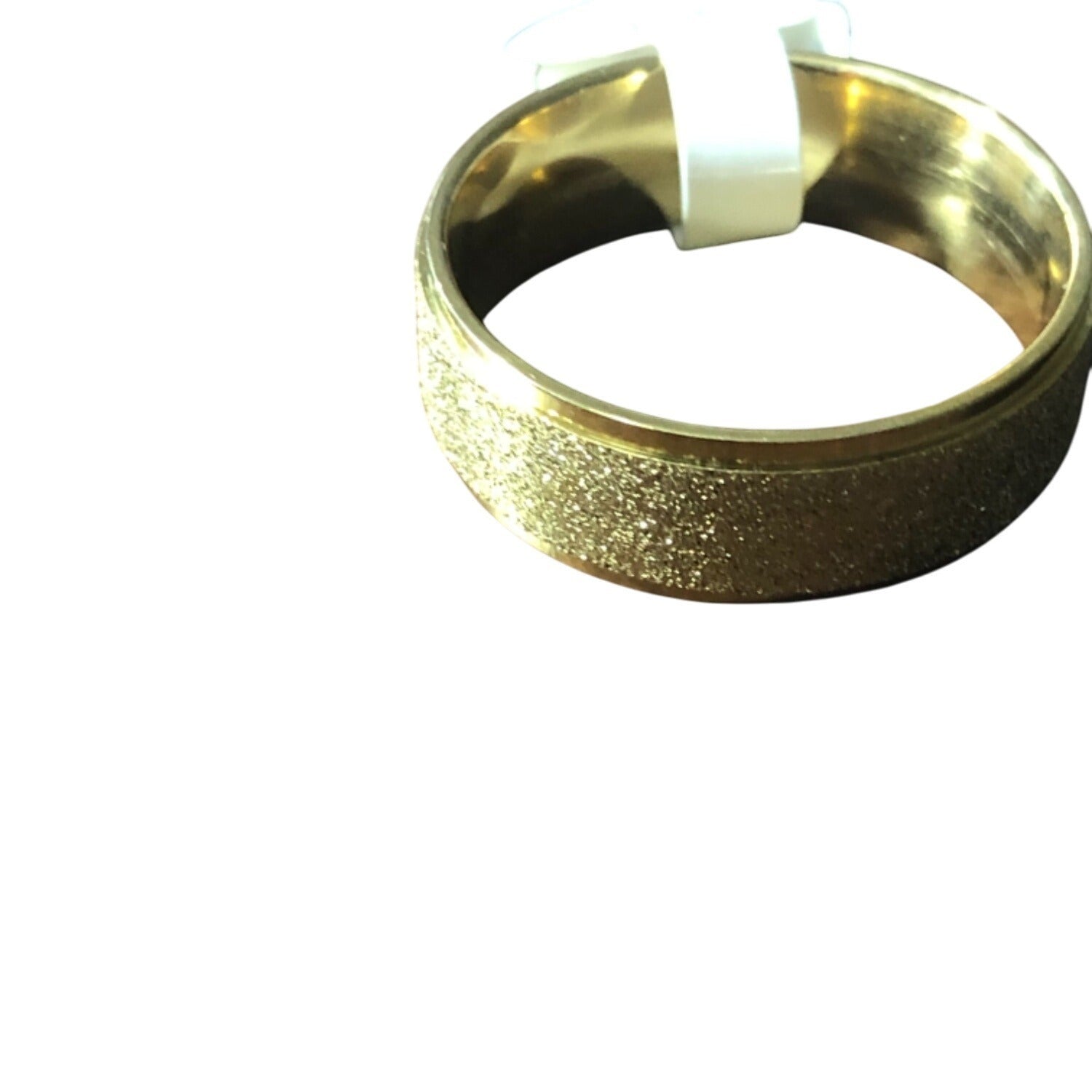 Matte Gold Stainless Steel Ring Unisex With Subtle Glitter Finish Comfortable Fit Durable & Modern Design Includes Gift Box