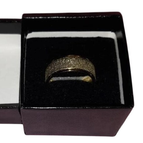 Matte Gold Stainless Steel Ring Unisex With Subtle Glitter Finish Comfortable Fit Durable & Modern Design Includes Gift Box
