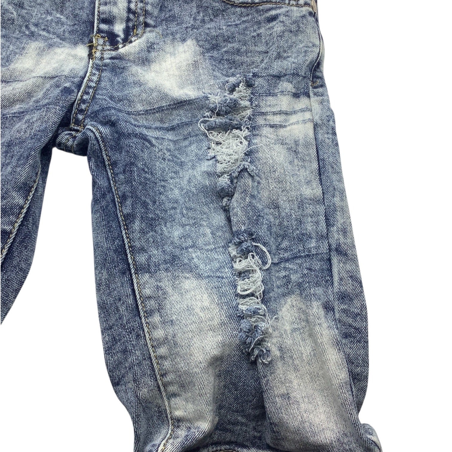 Thrill Jeans Girls Distressed Ripped Denim Size 12 Blue Five Pocket Design